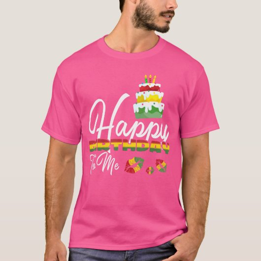 T-shirt Jamaïque Birthday Cake Joyeux anniversaire pour mo (Devant)