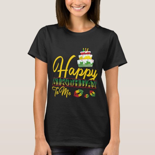 T-shirt Jamaïque Birthday Cake Joyeux anniversaire pour mo (Devant)