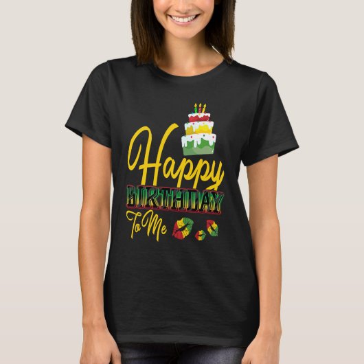 T-shirt Jamaïque Birthday Cake Joyeux anniversaire pour mo (Devant)