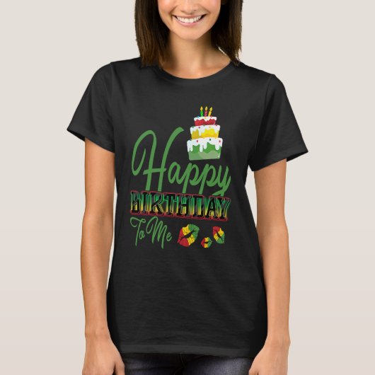 T-shirt Jamaïque Birthday Cake Joyeux anniversaire pour mo (Devant)