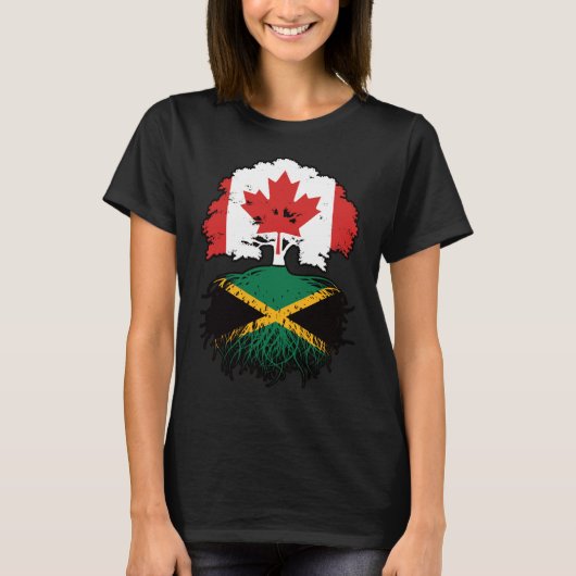 T-shirt Jamaïque Jamaïcaine Canadian Canada Tree Roots Dra (Devant)
