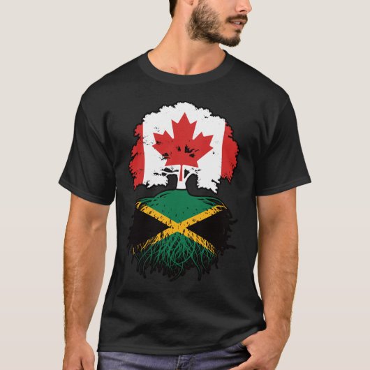 T-shirt Jamaïque Jamaïcaine Canadian Canada Tree Roots Dra (Devant)