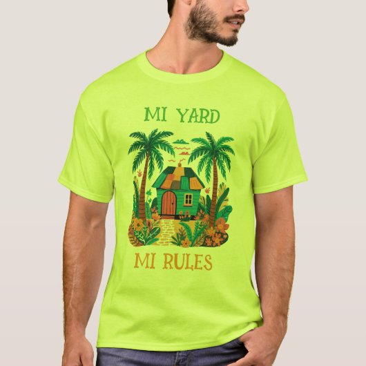 T-shirt Jamaïque mi yard mi règles (Devant)