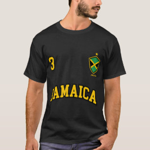 T-shirt Jamaïque Numéro 3 Soccer Team Sports Jamaïcain Dra