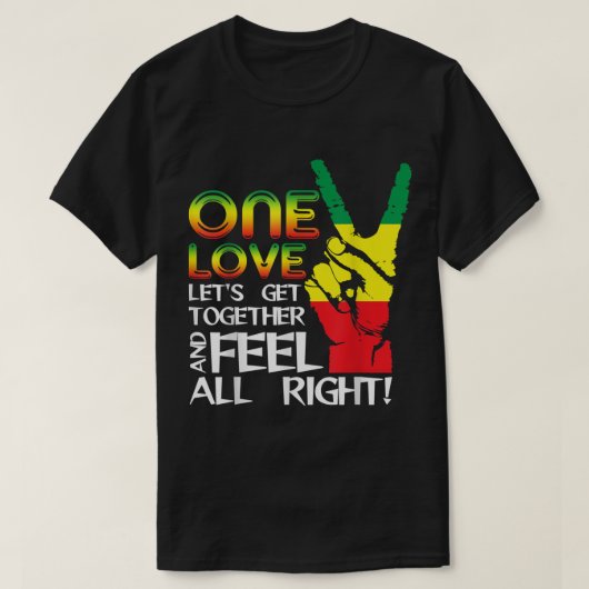T-shirt Jamaïque One Love Reggae Drapeau de la Caribbean M (Design devant)
