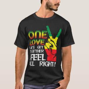 T-shirt Jamaïque One Love Reggae Drapeau de la Caribbean M