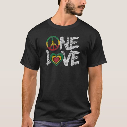 T-shirt Jamaïque Reggae Rasta One Love Tee (Devant)