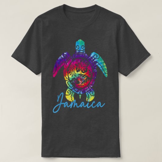 T-shirt Jamaique Tye Dye Tortue de Mer Famille Vacances Co (Design devant)