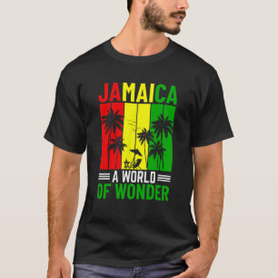 T-shirt Jamaïque Un Monde Merveilleux Je Drapeau Jamaïcain