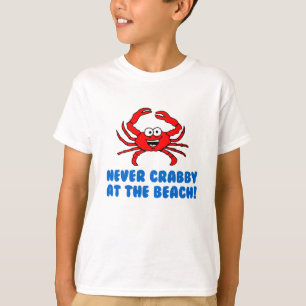 T-shirt Jamais De Crabby À La Plage