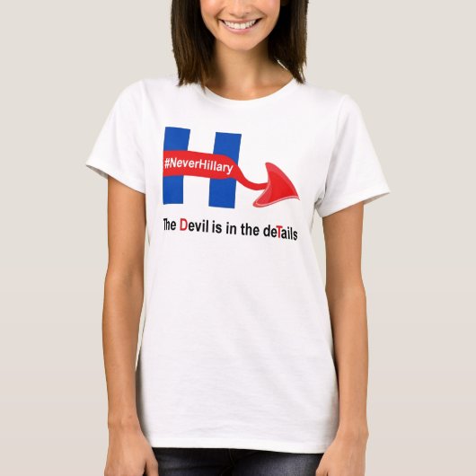 T-shirt Jamais Hillary Devil Détails (Devant)