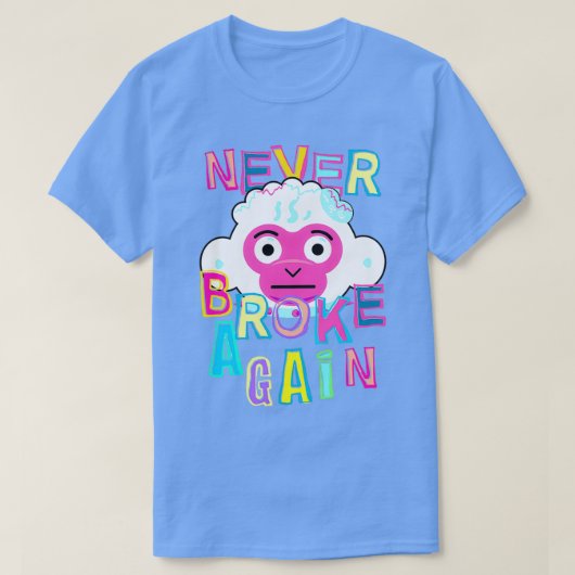 T-shirt Jamais plus jamais cassé singe (Design devant)