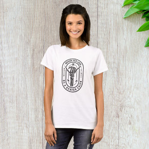 T-shirt Jamais trop tard Skeleton Surfer Chick Ocean Viand