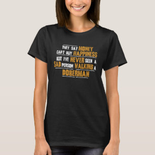 T-shirt Jamais vu une personne triste promener un Doberman