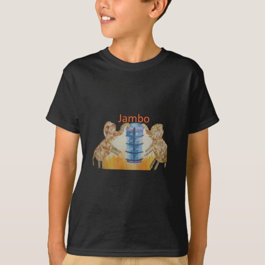 T-shirt Jambo Jumbo African Kids Elephants Art Imprimer (Devant)