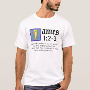 T-shirt James 1 2 1 3 Citation d'écriture dorée