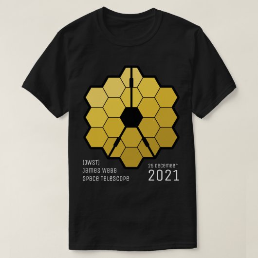 T-shirt James Webb télescope spatial Miroir jaune personna (Design devant)