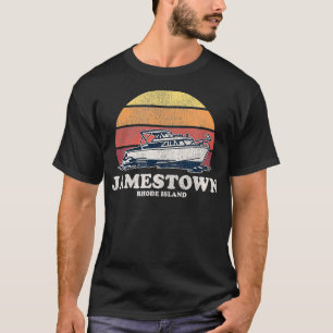 T-shirt Jamestown RI Vintage Boat les années 70 Retro Boat