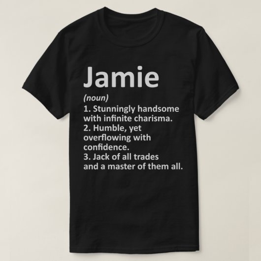 T-shirt JAMIE Definition Personalized Name Funny Birthday (Design devant)
