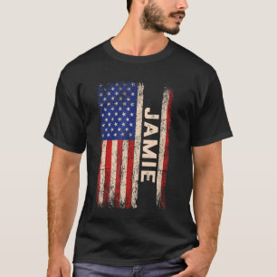T-shirt Jamie Prénom Chemise Jamie Nom Drapeau américain