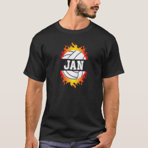 T-shirt Jan Nom Joueur Volleyball Girls Ball Et Net Spor