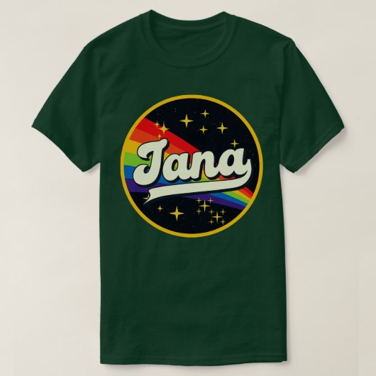 T-shirt Jana Rainbow Dans L'Espace Style Vintage (Design devant)