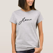 T-shirt Jane comme dans Jane Austen, signature (Devant)