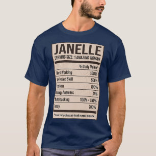 T-shirt Janelle Valeur nutritive Nom Pseudo Alias Titre