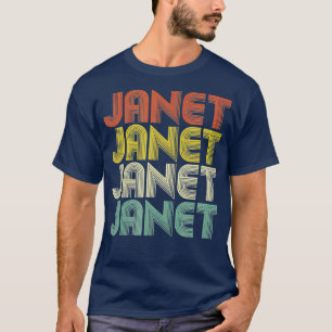 T-shirt Janet Retro Personnalisé Prénom des années 1970 Vi
