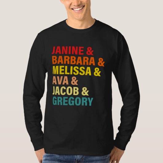 T-shirt Janine & Barbara & Melissa & Ava & Jacob & Gregory (Devant)