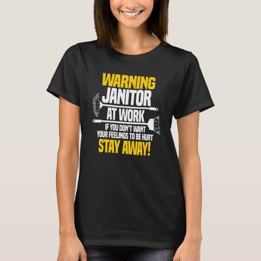 T-shirt Janitor At Work Custodian (Devant)