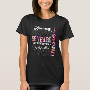 T-shirt Janvier 1925 98 Ans 98e Anniversaire