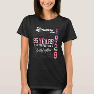 T-shirt Janvier 1928 95 Ans 95e Anniversaire