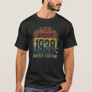 T-shirt Janvier 1938 85 Ans 85ème Anniversaire Vintage 19
