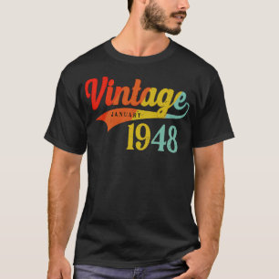 T-shirt Janvier 1948 Anniversaire Vintage Janvier 1948 Mag