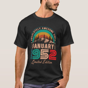 T-shirt Janvier 1952 Anniversaire stupéfiant Depuis Janvie