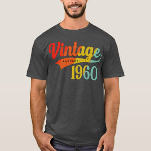 T-shirt Janvier 1960 Anniversaire Vintage Janvier 1960 Mag