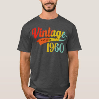 T-shirt Janvier 1960 Anniversaire Vintage Janvier 1960 Mag