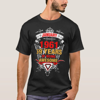 T-shirt Janvier 1961 59 ans d'être génial