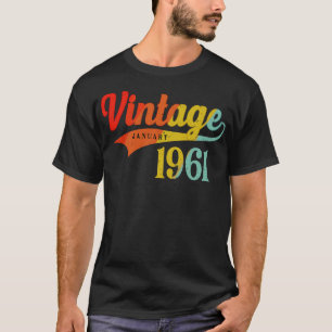 T-shirt Janvier 1961 Anniversaire Vintage Janvier 1961 Mag