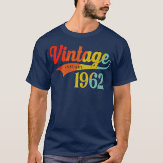 T-shirt Janvier 1962 Anniversaire Vintage Janvier 1962 Mag