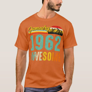 T-shirt Janvier 1962 Chemise Cadeau Anniversaire Vintage 1