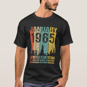 T-shirt Janvier 1965 Edition Limitée 57 Ans D'Être Awe