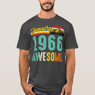 T-shirt Janvier 1966 Chemise Cadeau Anniversaire Vintage 1
