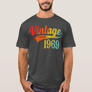 T-shirt Janvier 1969 Anniversaire Vintage Janvier 1969 Mag
