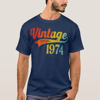 T-shirt Janvier 1974 Anniversaire Vintage Janvier 1974 Mag