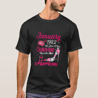 T-shirt Janvier 1982 40 Ans D'Être Sunshine 40E Naissance