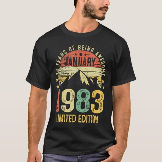 T-shirt Janvier 1983 40e anniversaire 40 ans (Devant)
