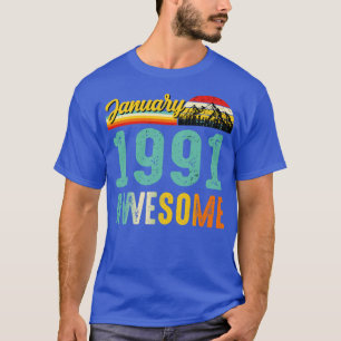 T-shirt Janvier 1991 Chemise Cadeau Anniversaire Vintage 1