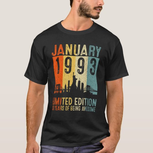 T-shirt Janvier 1993 Edition Limitée 30 Ans D'Être Awe (Devant)